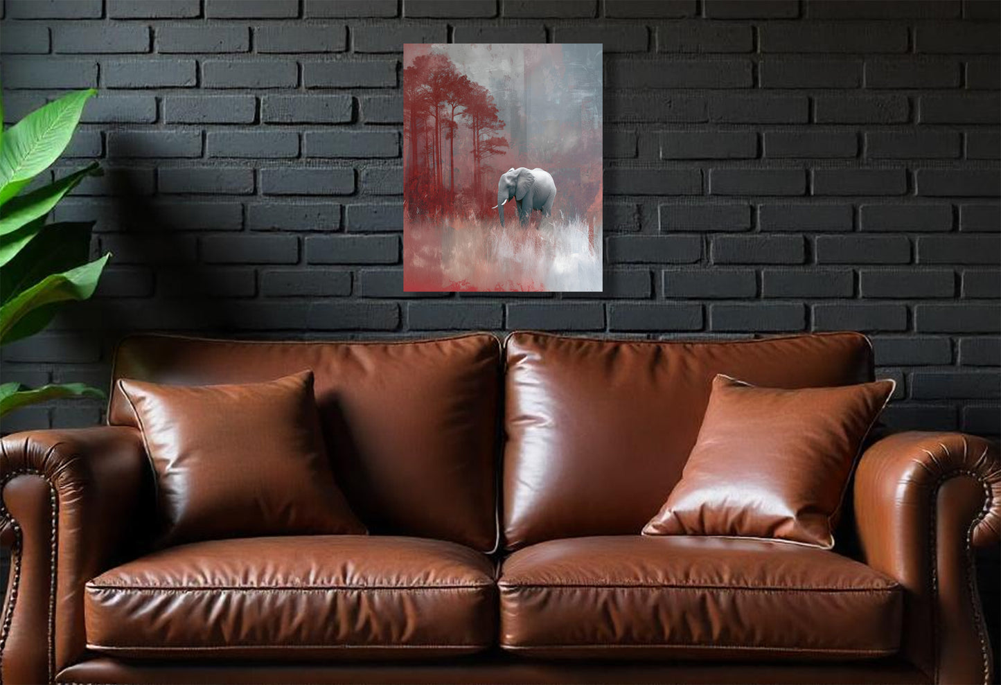 Crimson Tide/Elephant Inspired Canvas or Poster Wall Art. Burgundy and white wall art.
