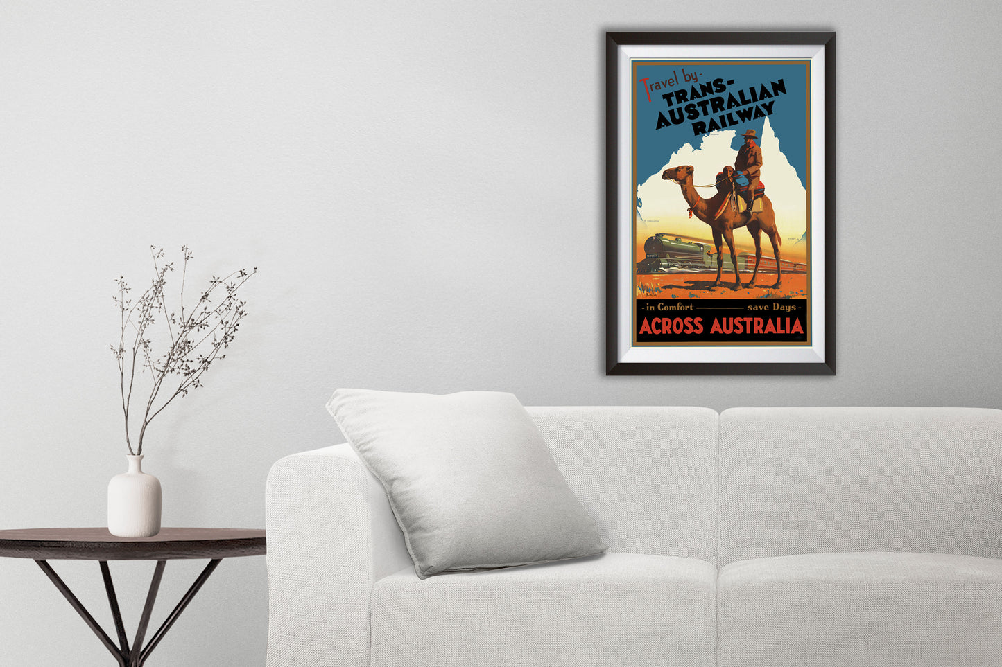 Australia Vintage Travel Poster from the 1920's and 1930's, Trans Australian Railroad