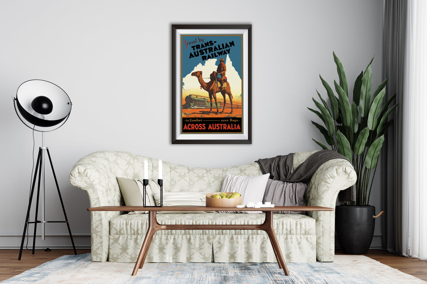 Australia Vintage Travel Poster from the 1920's and 1930's, Trans Australian Railroad