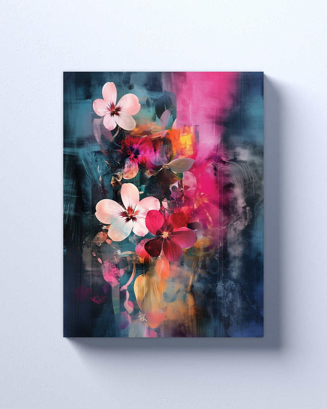 Boho Style Abstract Floral Canvas or Poster wall art. Boho Floral 1