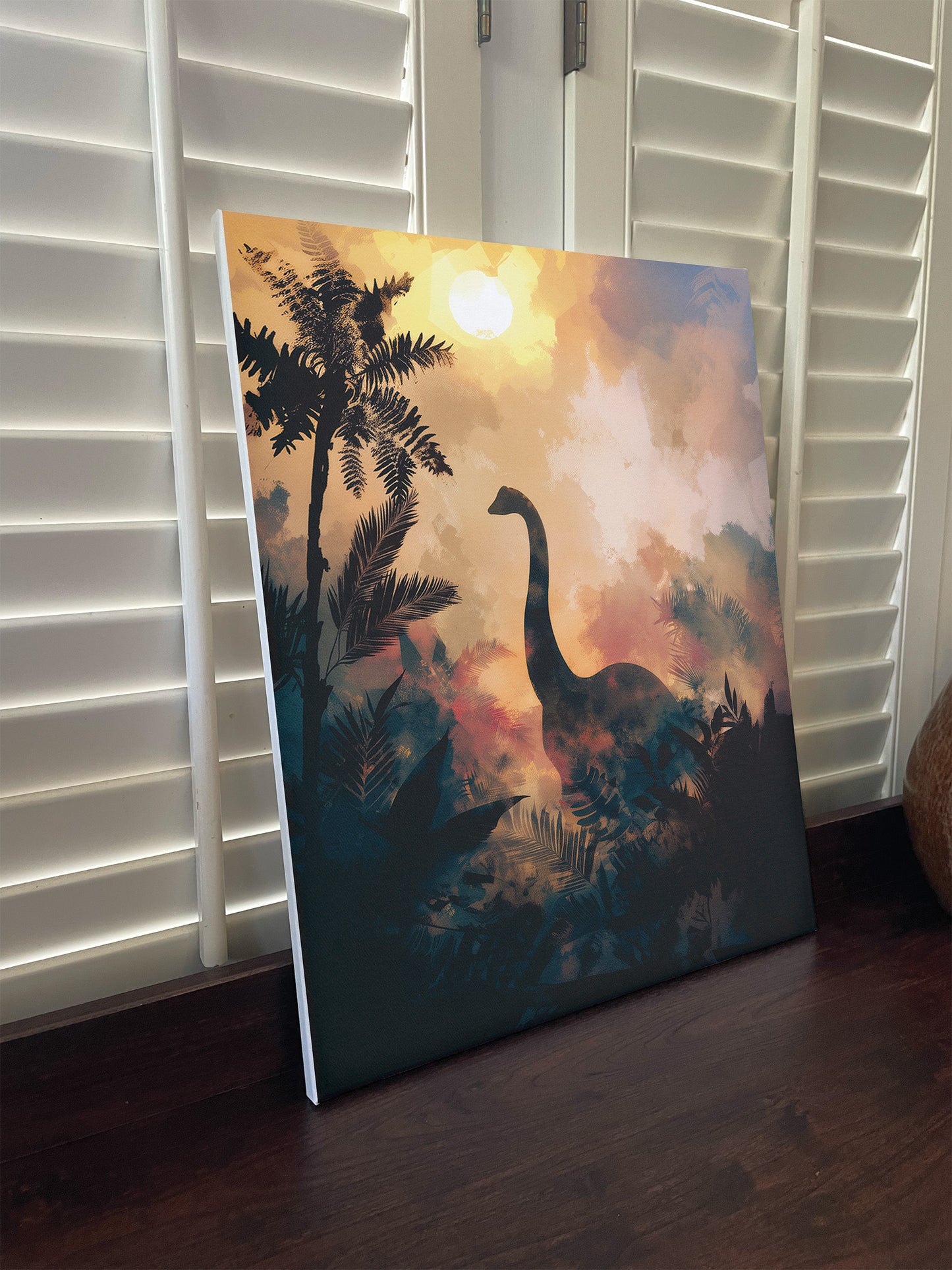Jurassic Era Dinosaur Braciosaurus Canvas Wall Art Print.