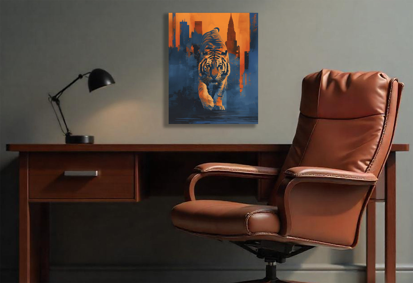 Detroit Tigers Inspired Canvas or Poster Wall Art. Blue and Orange. Tigers 1