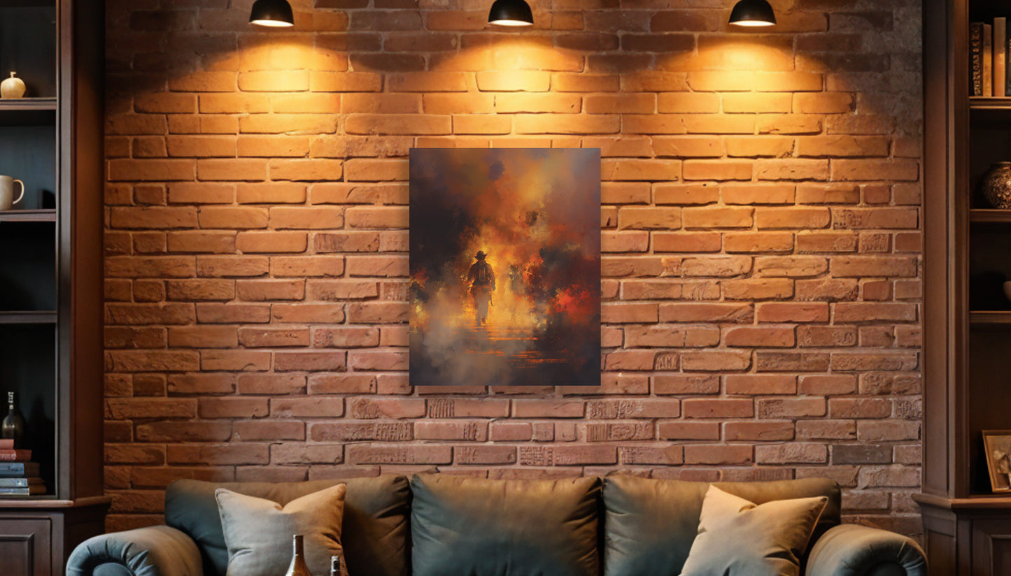 Firefighter Wall Art Print on canvas or poster. Firefighter 1