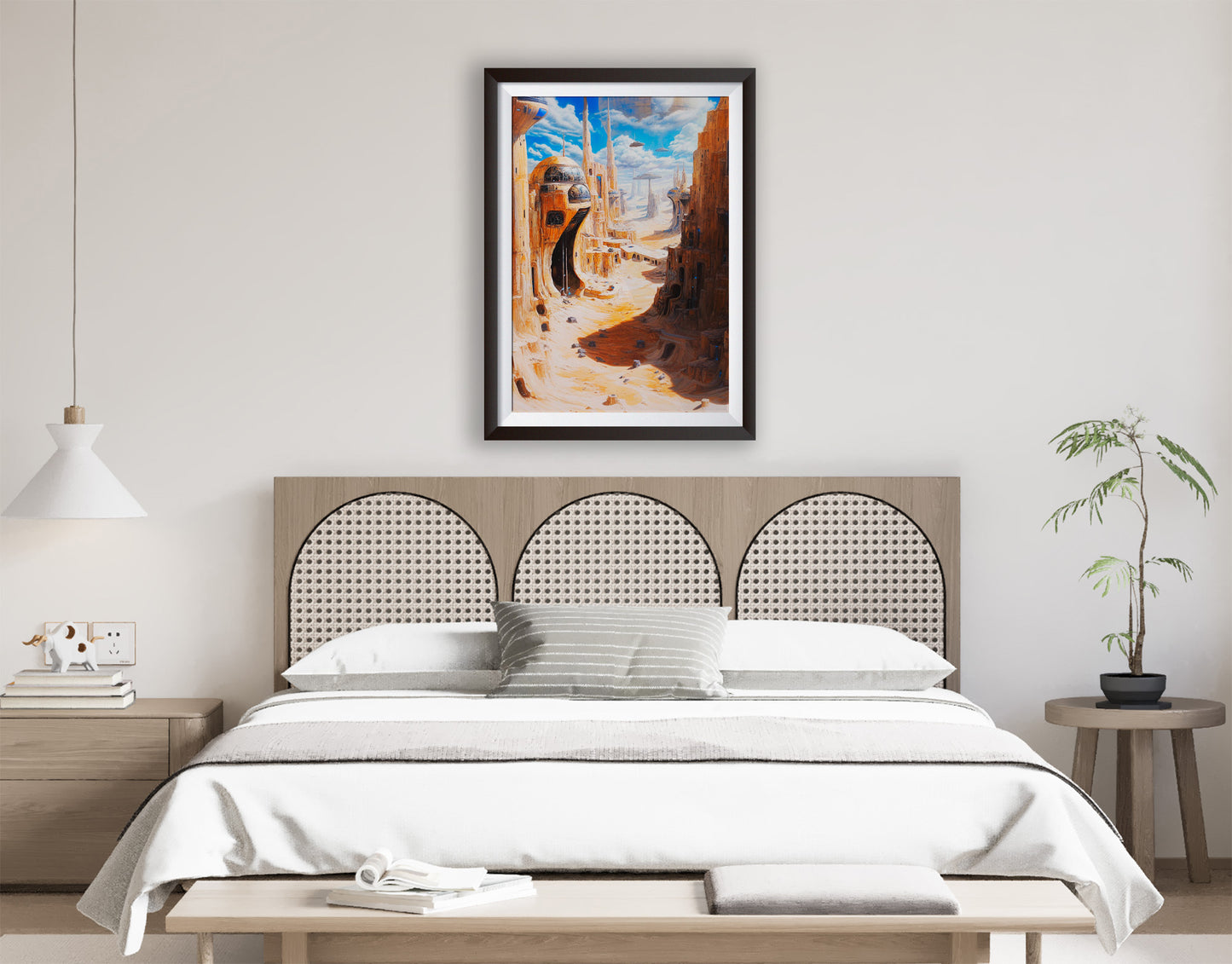Etheral Future City Poster. Sci Fi wall art. Future Port 3