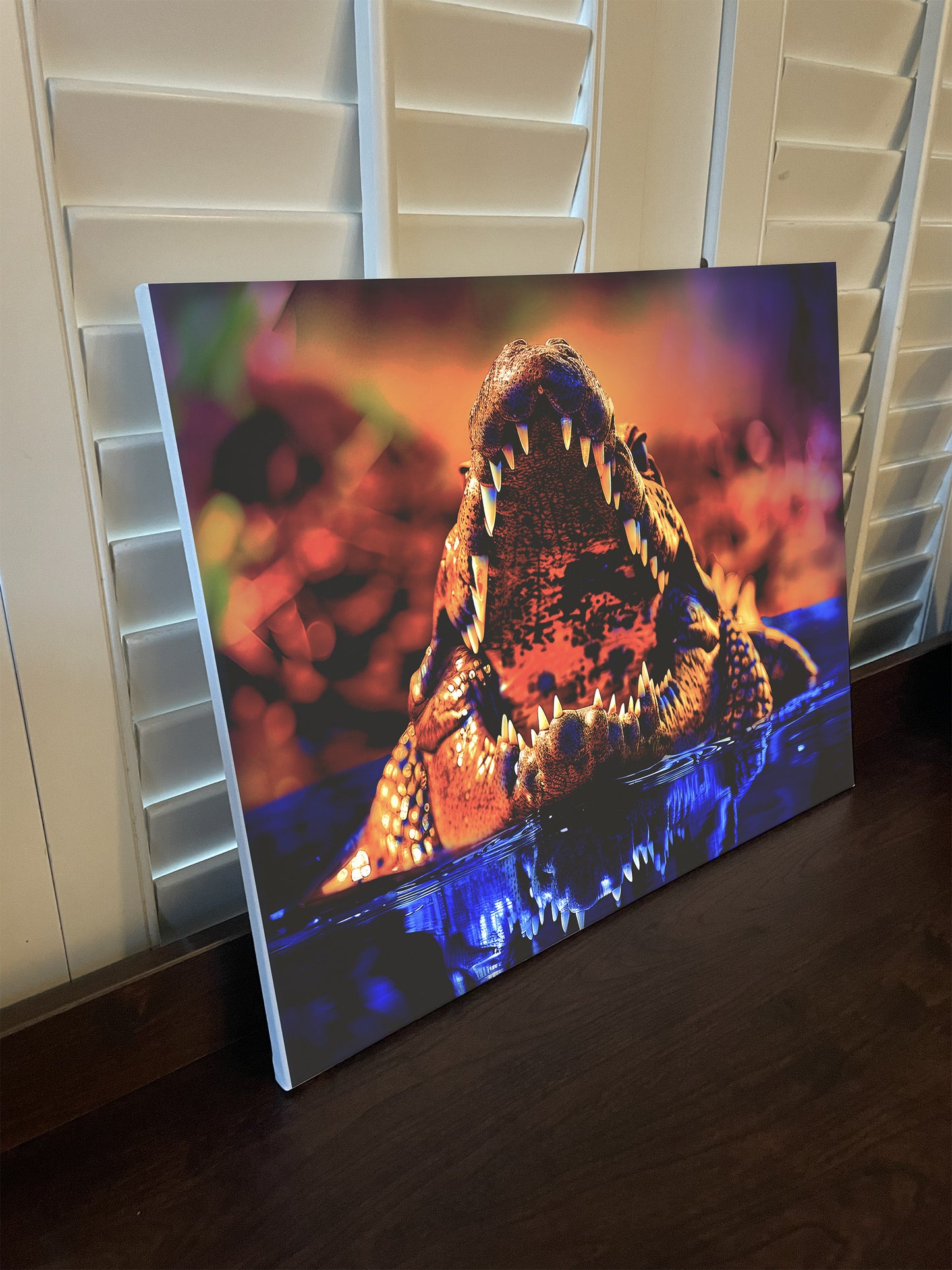 University of Florida Inspired Canvas or Poster wall art. Orange and Blue. Gator 3