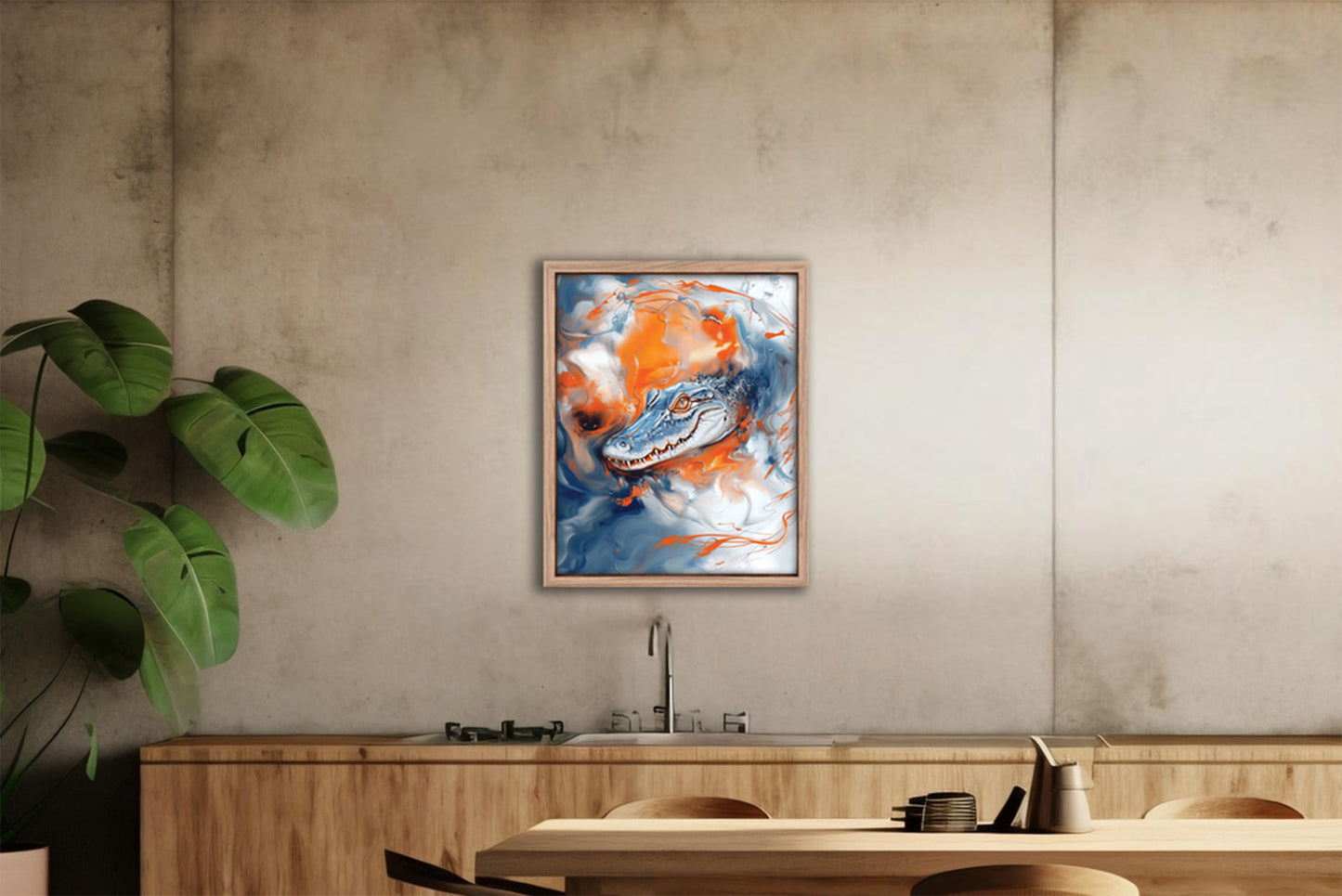 University of Florida Gators Inspired Canvas or Poster Wall Art. Orange and Blue, Gator 4