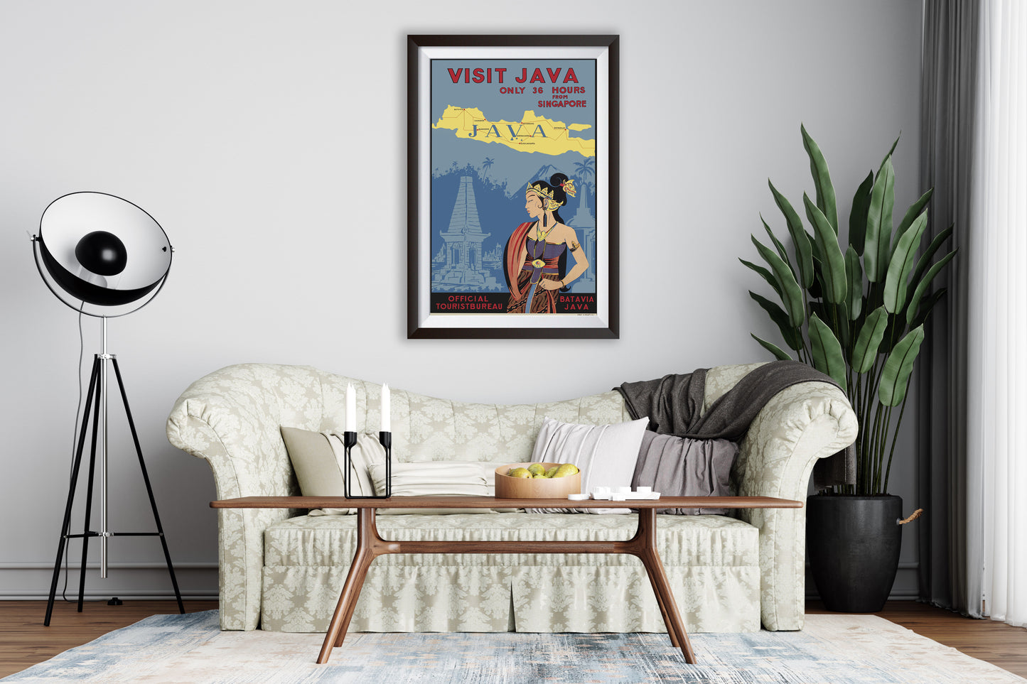 Vintage Indonesian Travel Poster from the 1920's and 1930's