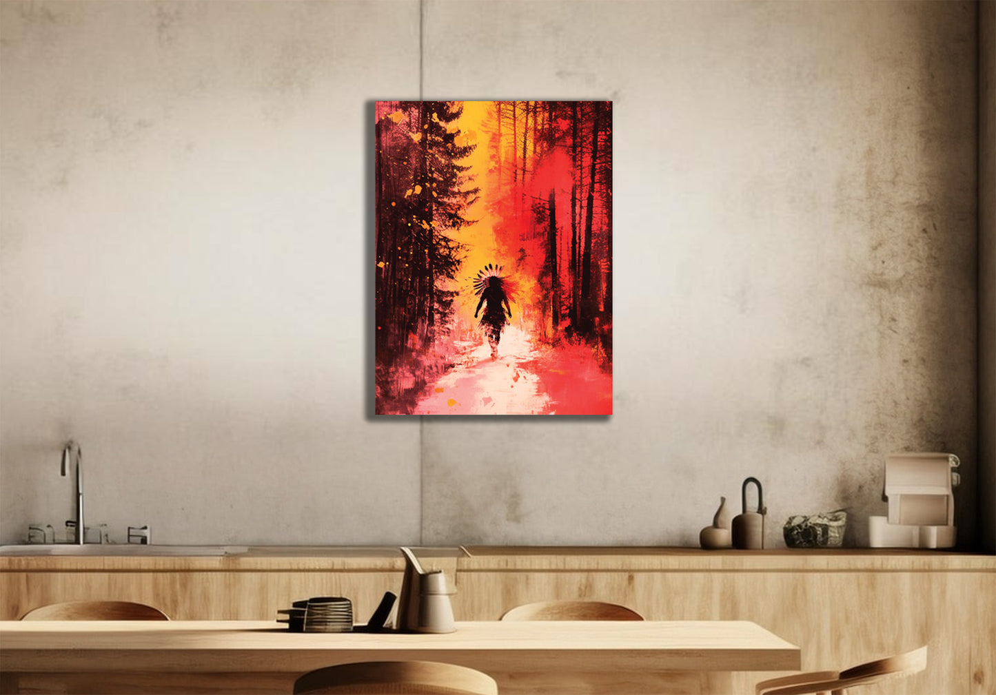 Kansas City Chiefs inspired Canvas or Poster print. Red and Yellow abstract art. Chiefs 1