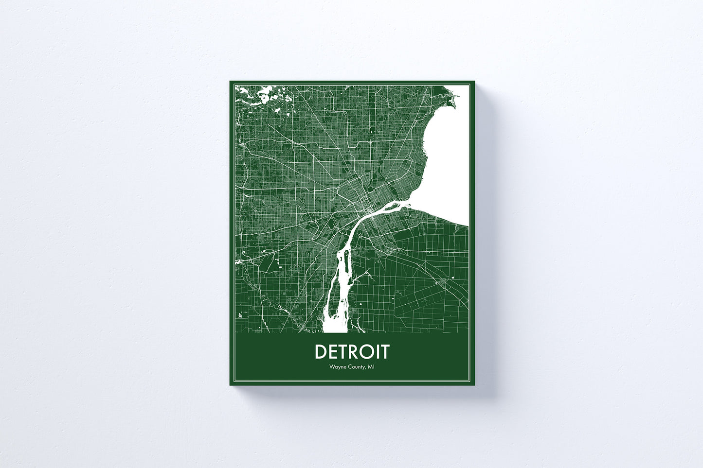 Modern Minimalist Detroit, Michigan stylized Canvas or Poster print.