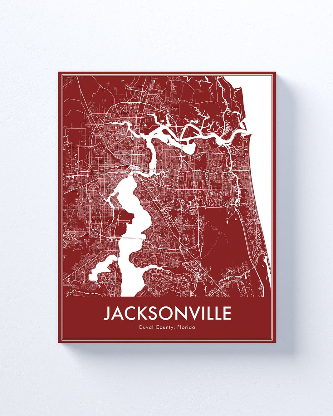 Modern Jacksonville, Florida stylized Canvas or Poster print.
