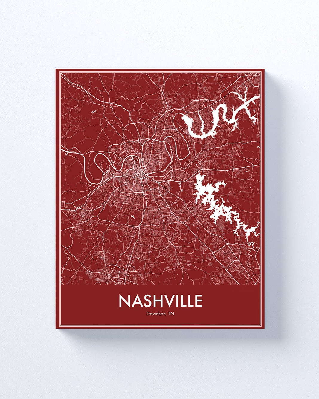 Modern Minimalist Nashville, TN stylized Canvas or Poster print.