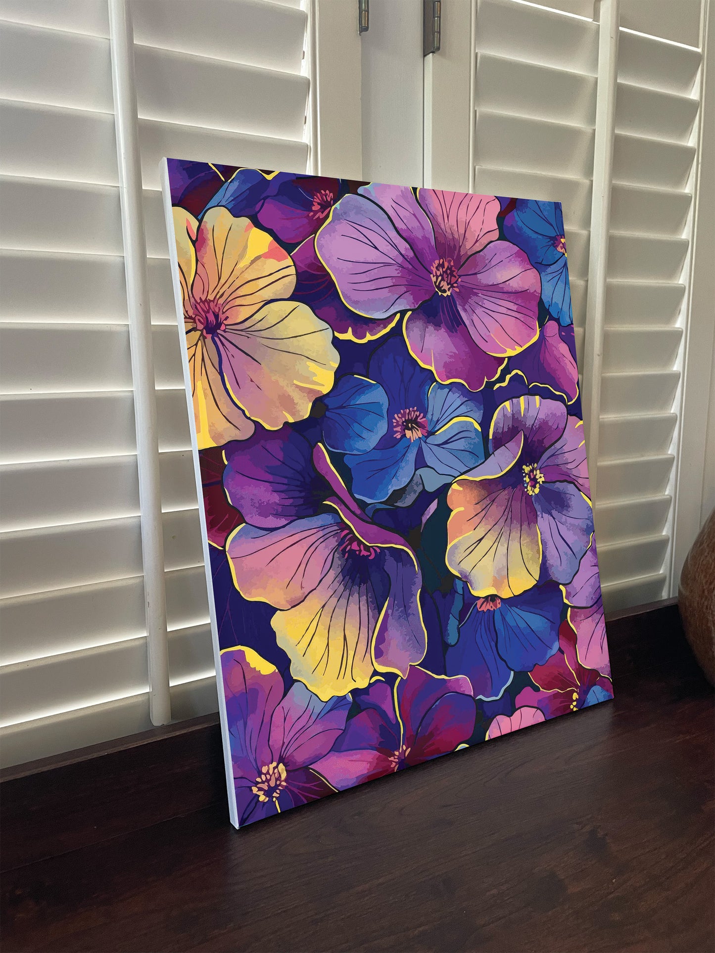 Neon Flowers wall art prints.