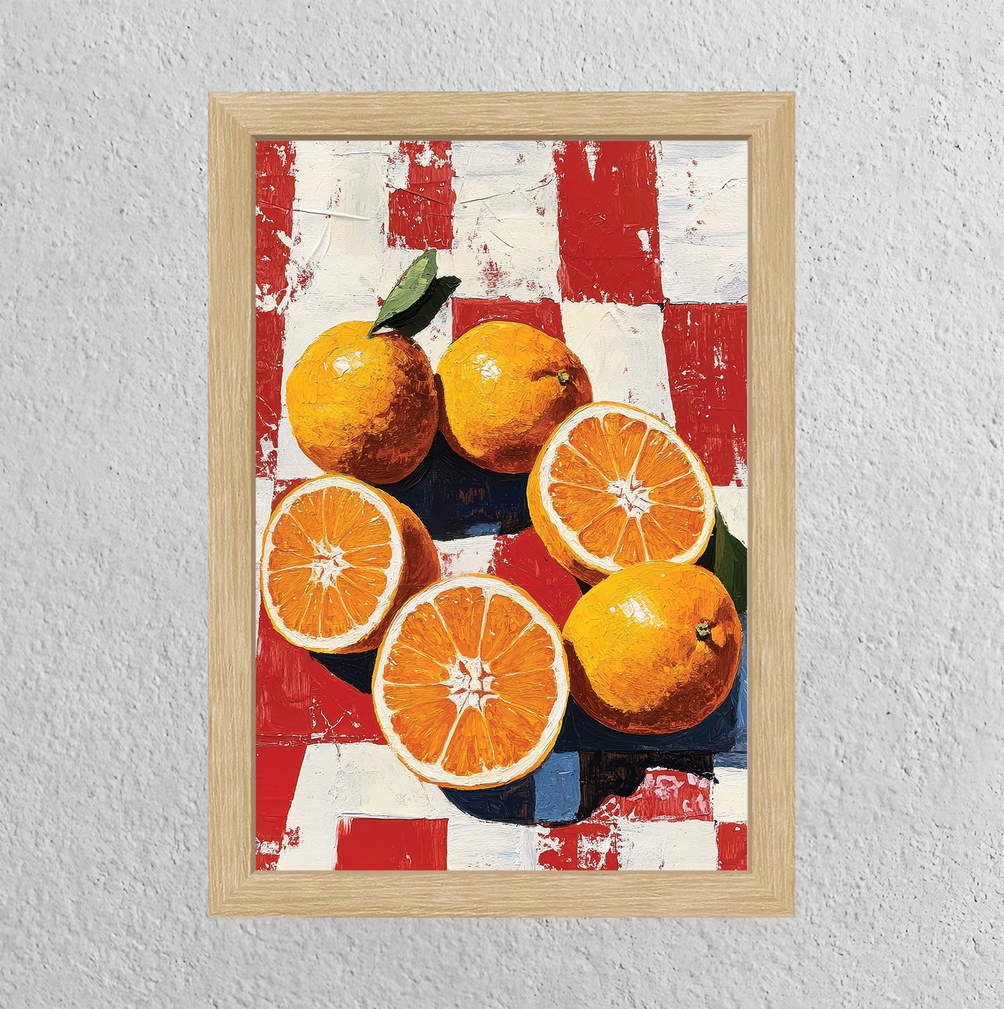 Colorful Citrus Poster perfect to brighten up wall or counter top. Picnic Table Citrus.