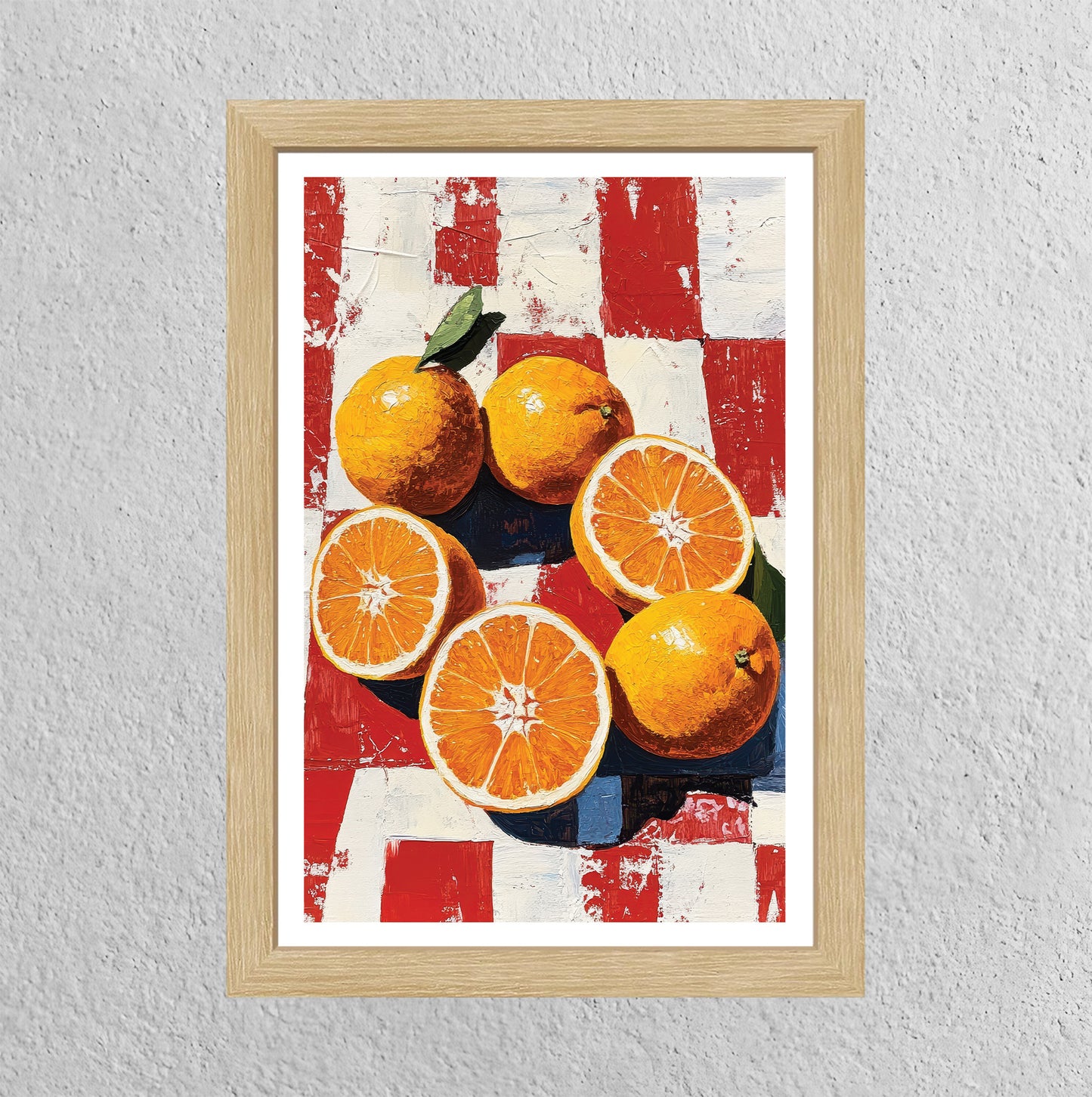 Colorful Citrus Poster perfect to brighten up wall or counter top. Picnic Table Citrus.