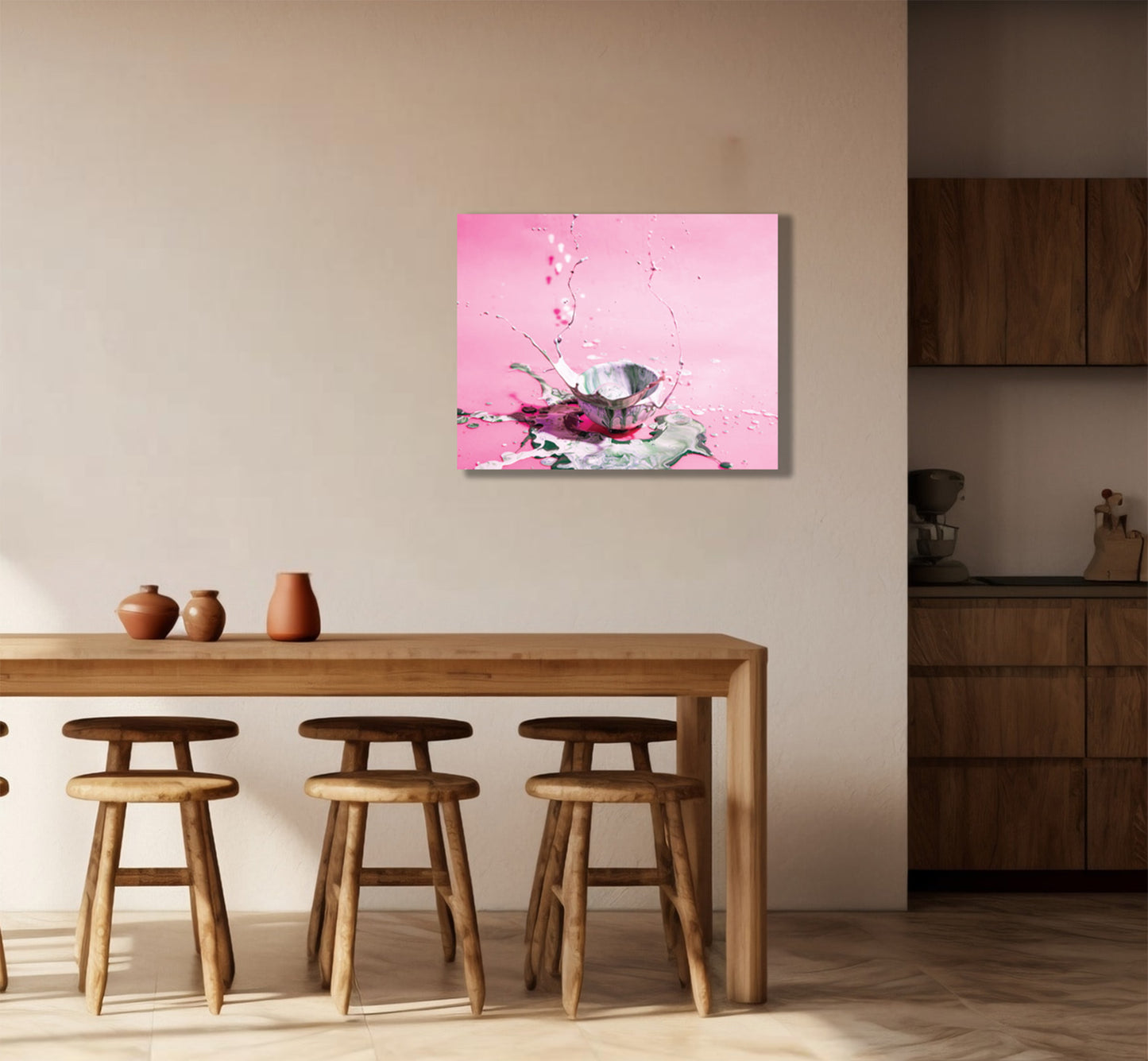Pink paint Ball wall art prints.
