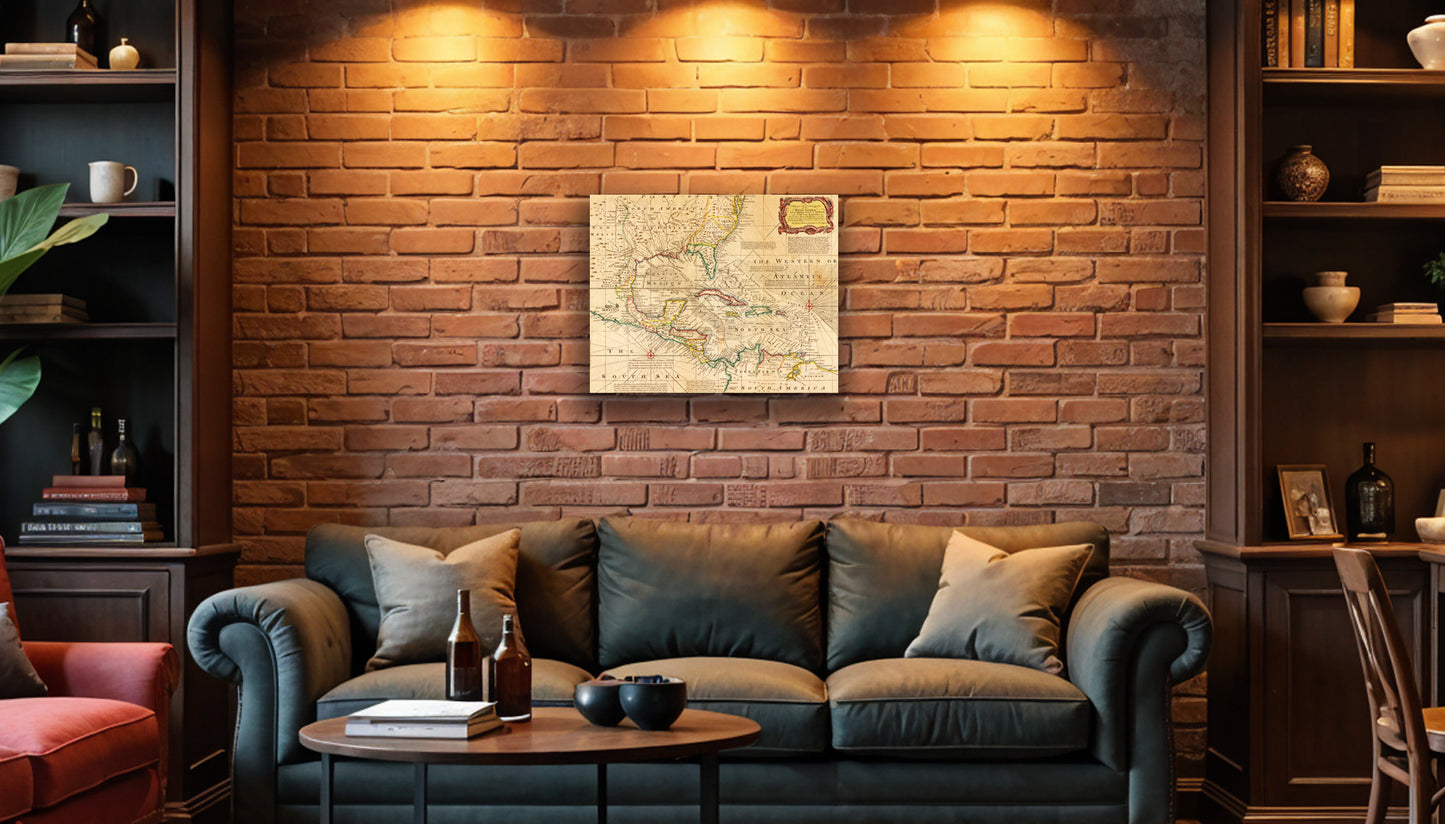 Map of The West Indies in 1720 Canvas or Poster print.