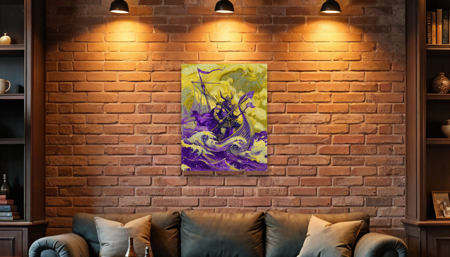 Minnesota Vikings inspired Canvas or Poster print. Purple and Yellow abstract art. Vikings 1