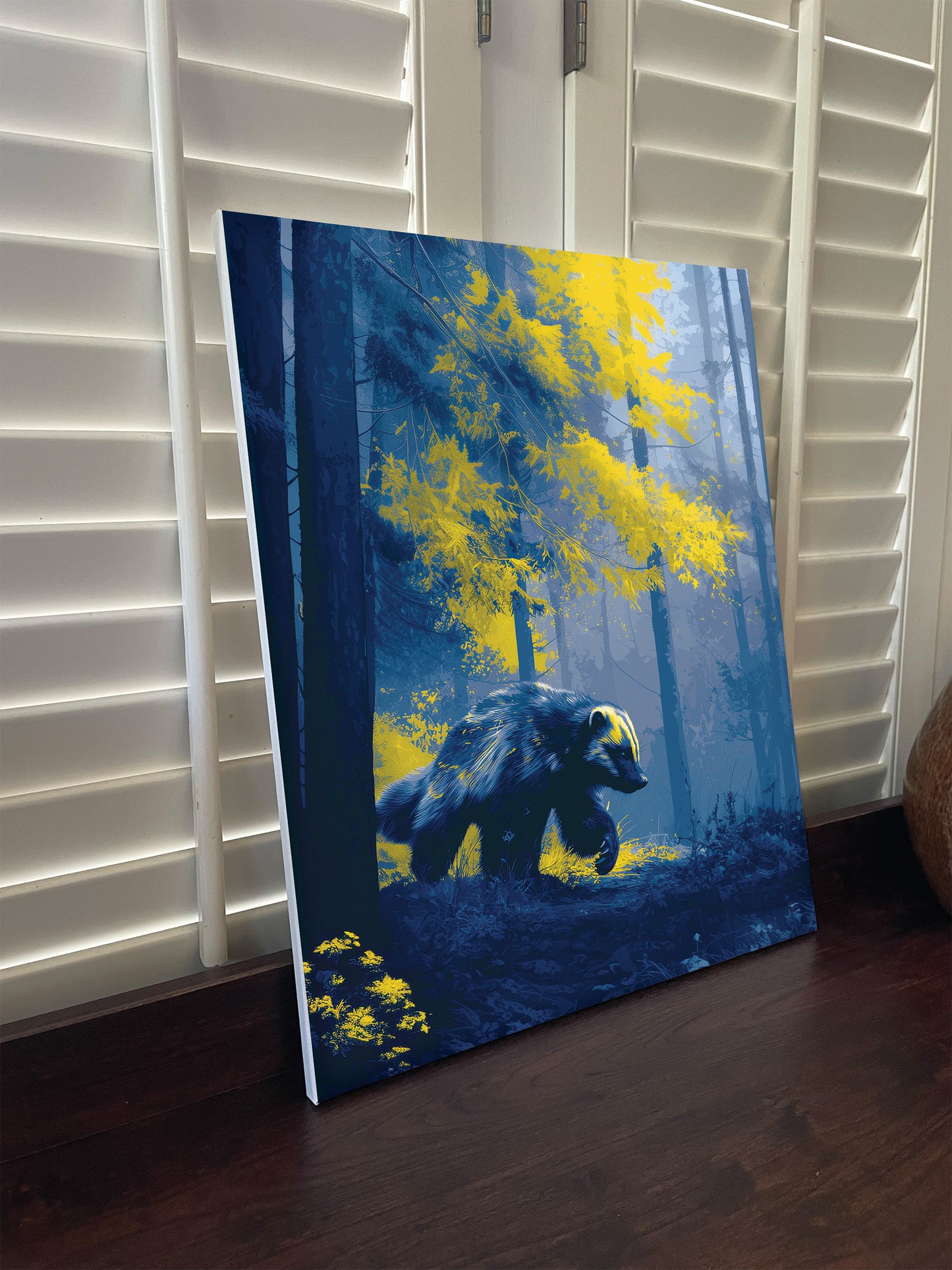 University of Michigan Wolverines Inspired Canvas or Poster Wall Art. Blue and Yellow. Wolverines 1
