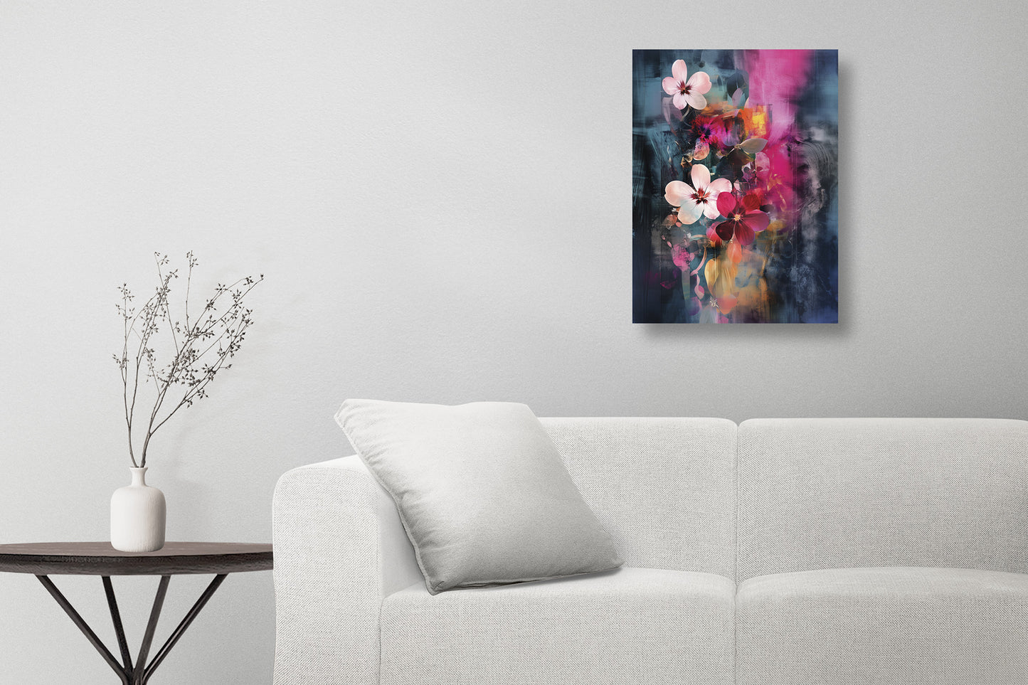 Boho Style Abstract Floral Canvas or Poster wall art. Boho Floral 1