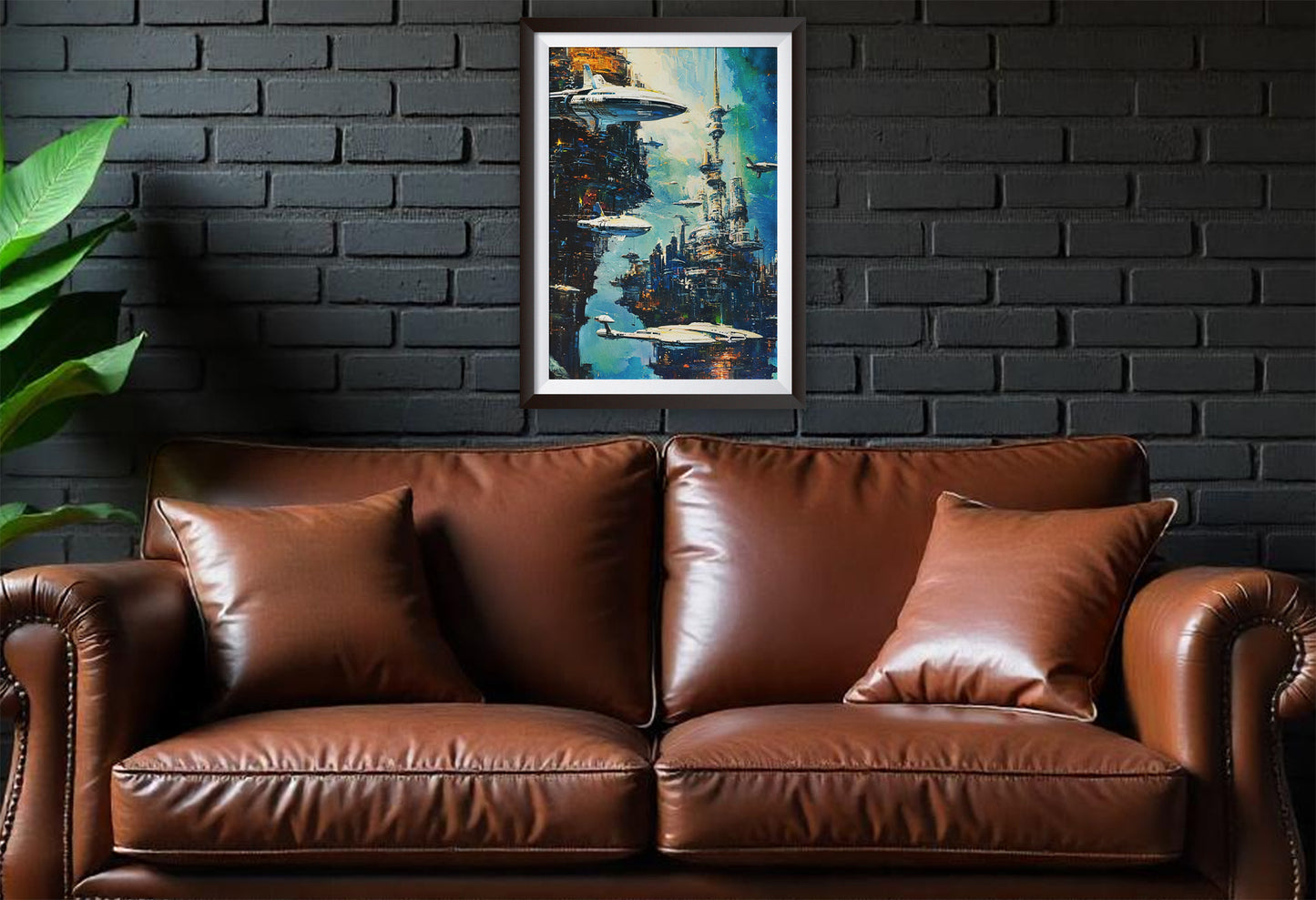 Etheral Future City Poster. Sci Fi wall art. Future Port 2