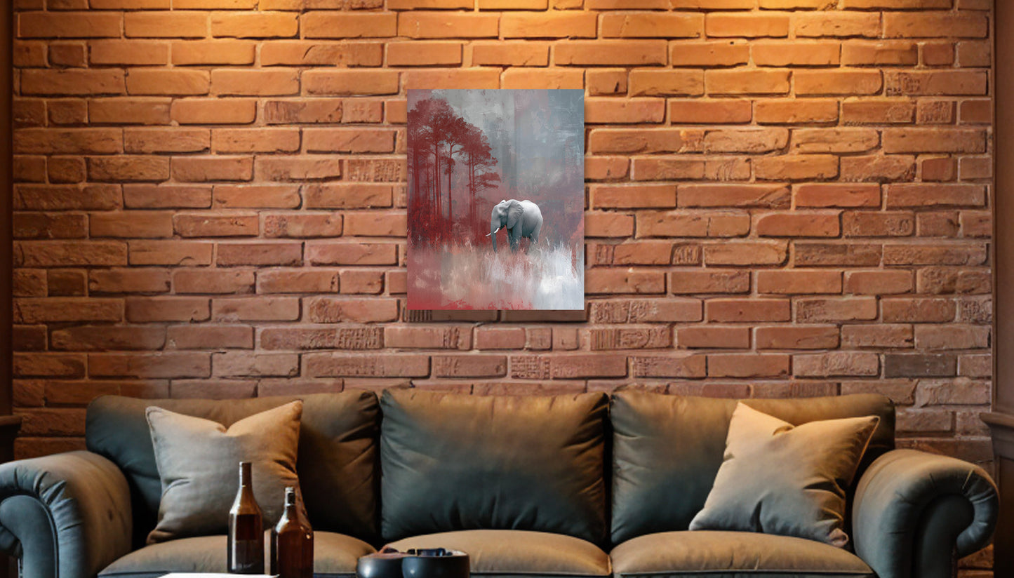 Crimson Tide/Elephant Inspired Canvas or Poster Wall Art. Burgundy and white wall art.