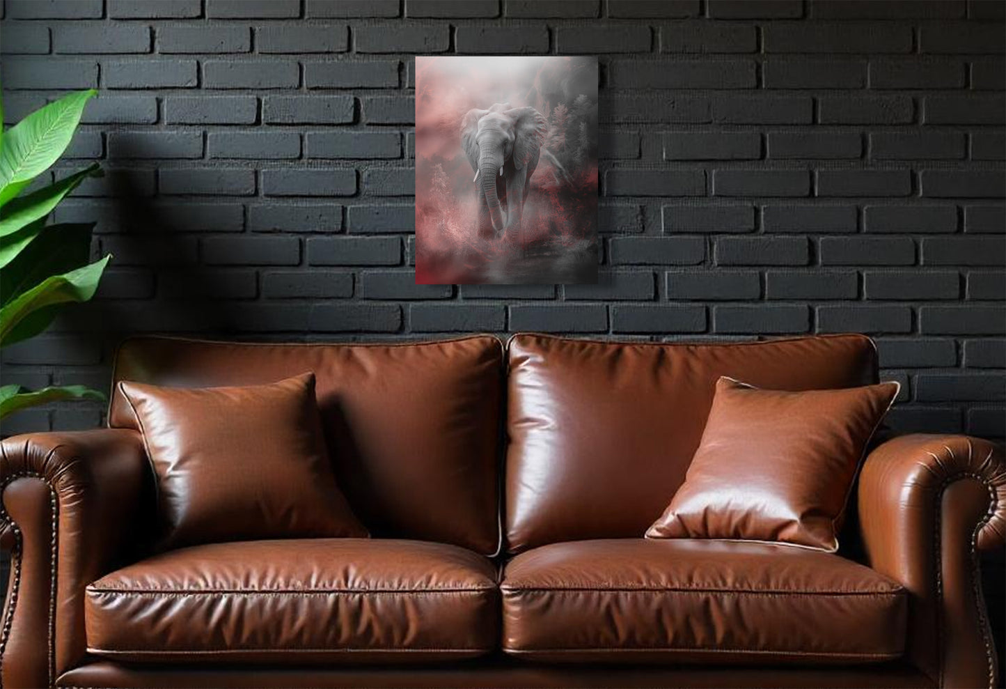 Crimson Tide/Elephant Inspired Canvas or Poster Wall Art. Burgundy and white wall art.