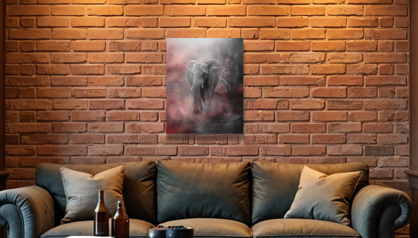 Crimson Tide/Elephant Inspired Canvas or Poster Wall Art. Burgundy and white wall art.