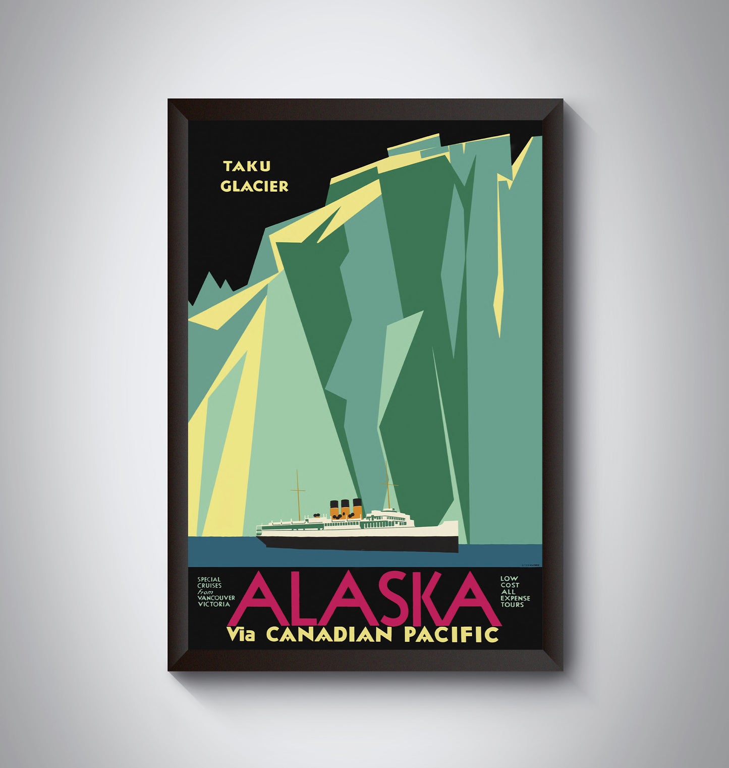 Vintage Alaska Travel Poster from the 1920's and 1930's