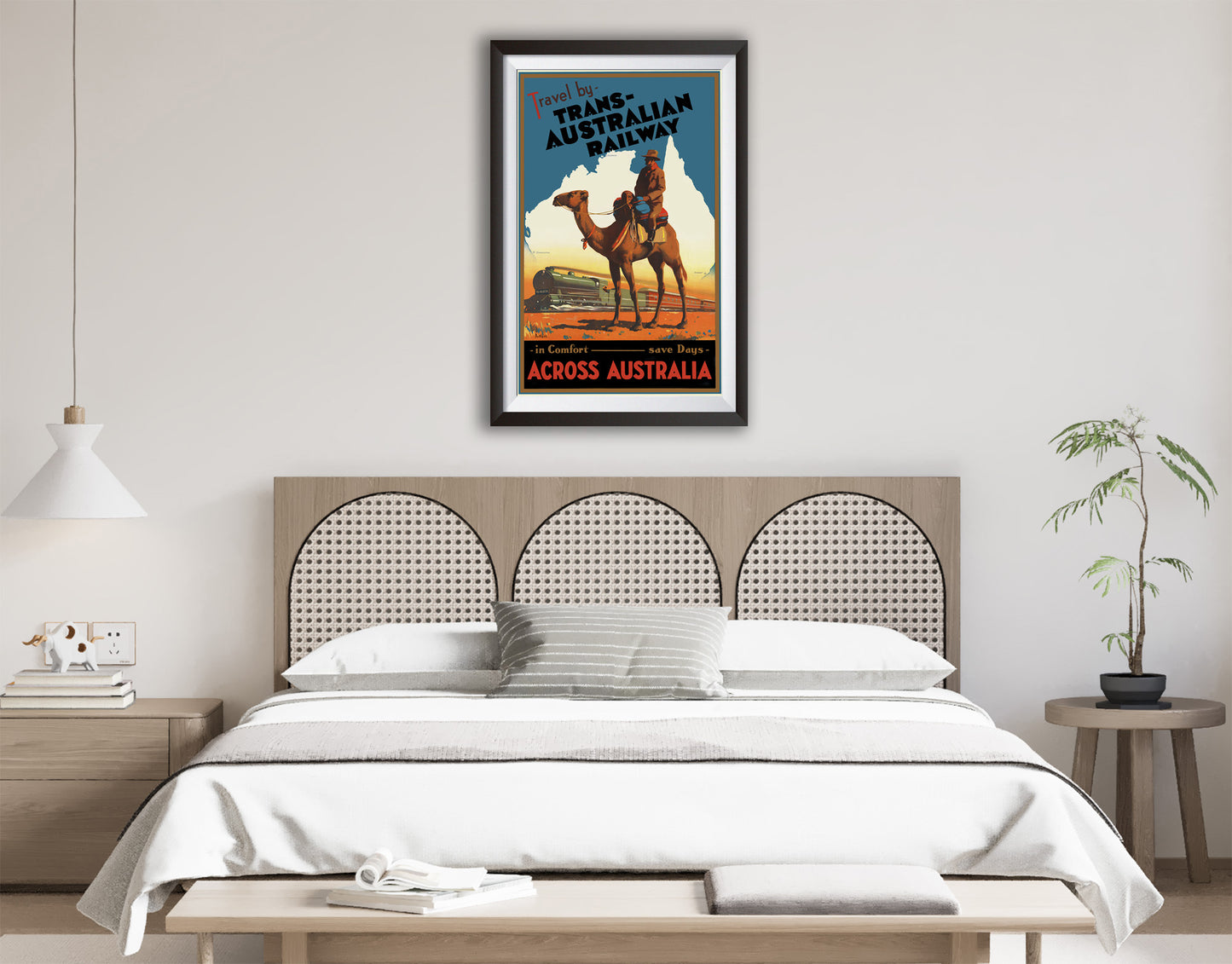 Australia Vintage Travel Poster from the 1920's and 1930's, Trans Australian Railroad