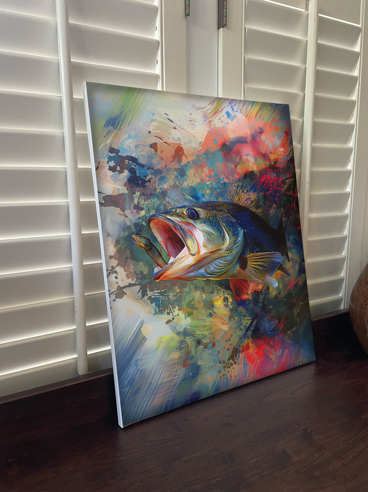 Boho Style Large Mouth Bass Wall Art