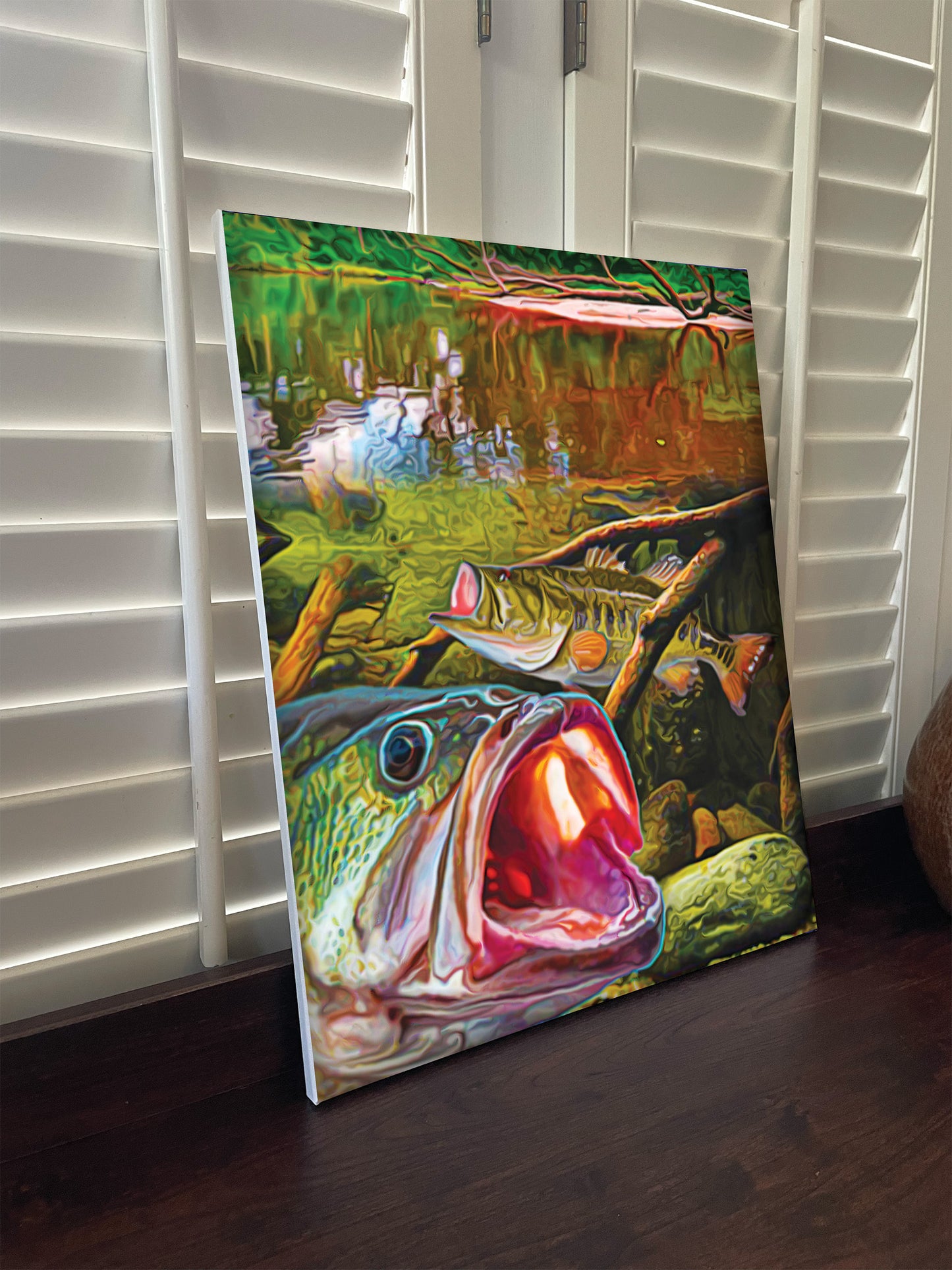 Abstract style Big Bass Wall Art