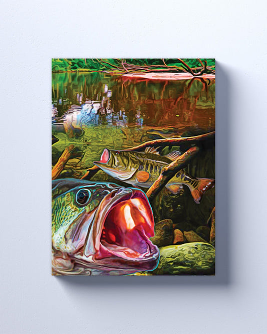 Abstract style Big Bass Wall Art