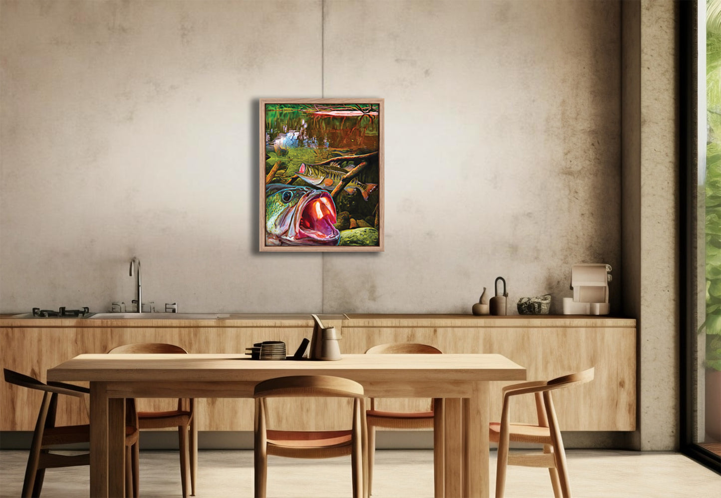 Abstract style Big Bass Wall Art