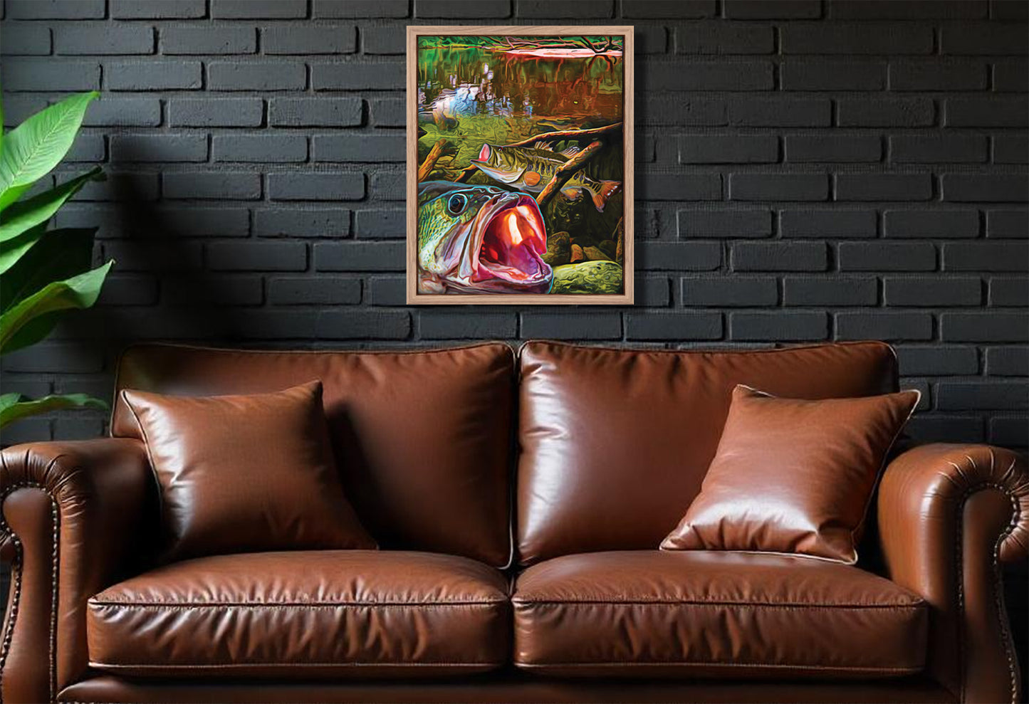 Abstract style Big Bass Wall Art