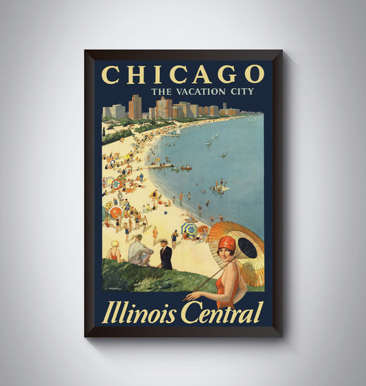 Vintage Chicago Travel Poster from the 1920's and 1930's, Chicago 1