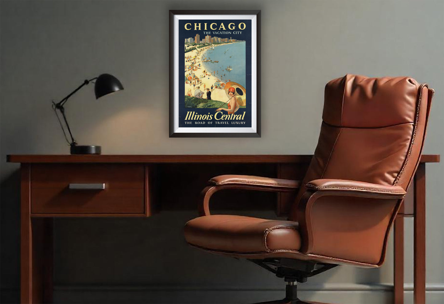 Vintage Chicago Travel Poster from the 1920's and 1930's, Chicago 1