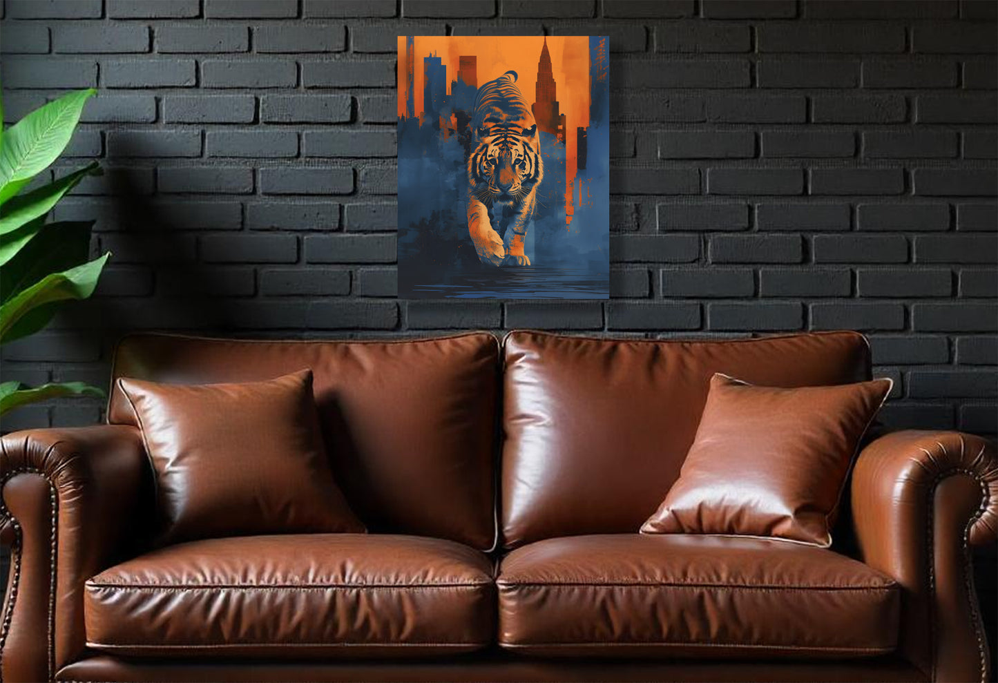 Detroit Tigers Inspired Canvas or Poster Wall Art. Blue and Orange. Tigers 1