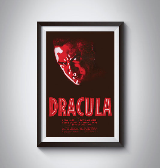 Vintage Dracula Movie Poster in 3 different colors. Green, Red or Yellow