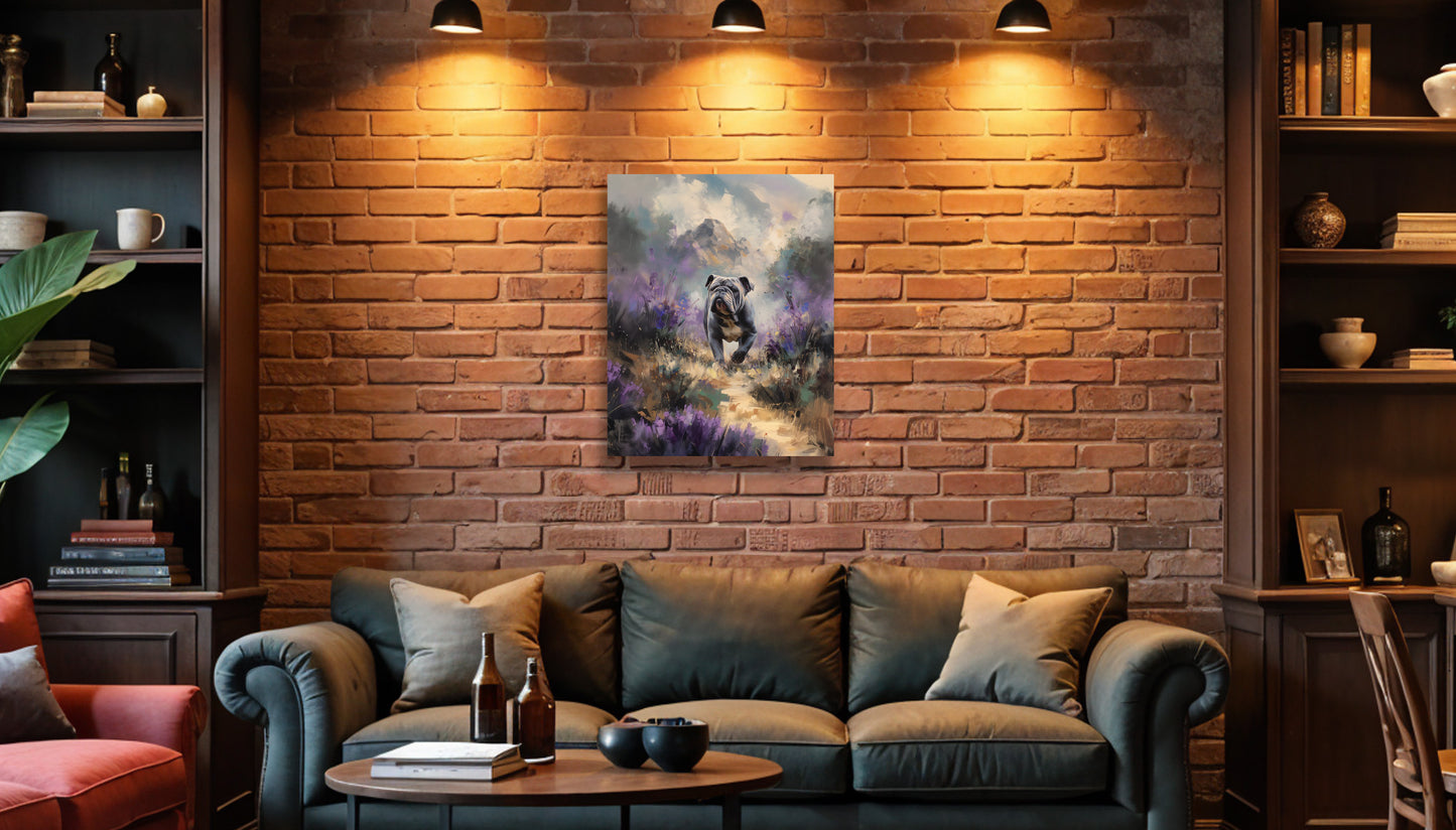 Dukedog Canvas or Poster Wall Art. Purple and Gold. Duke Dog 1