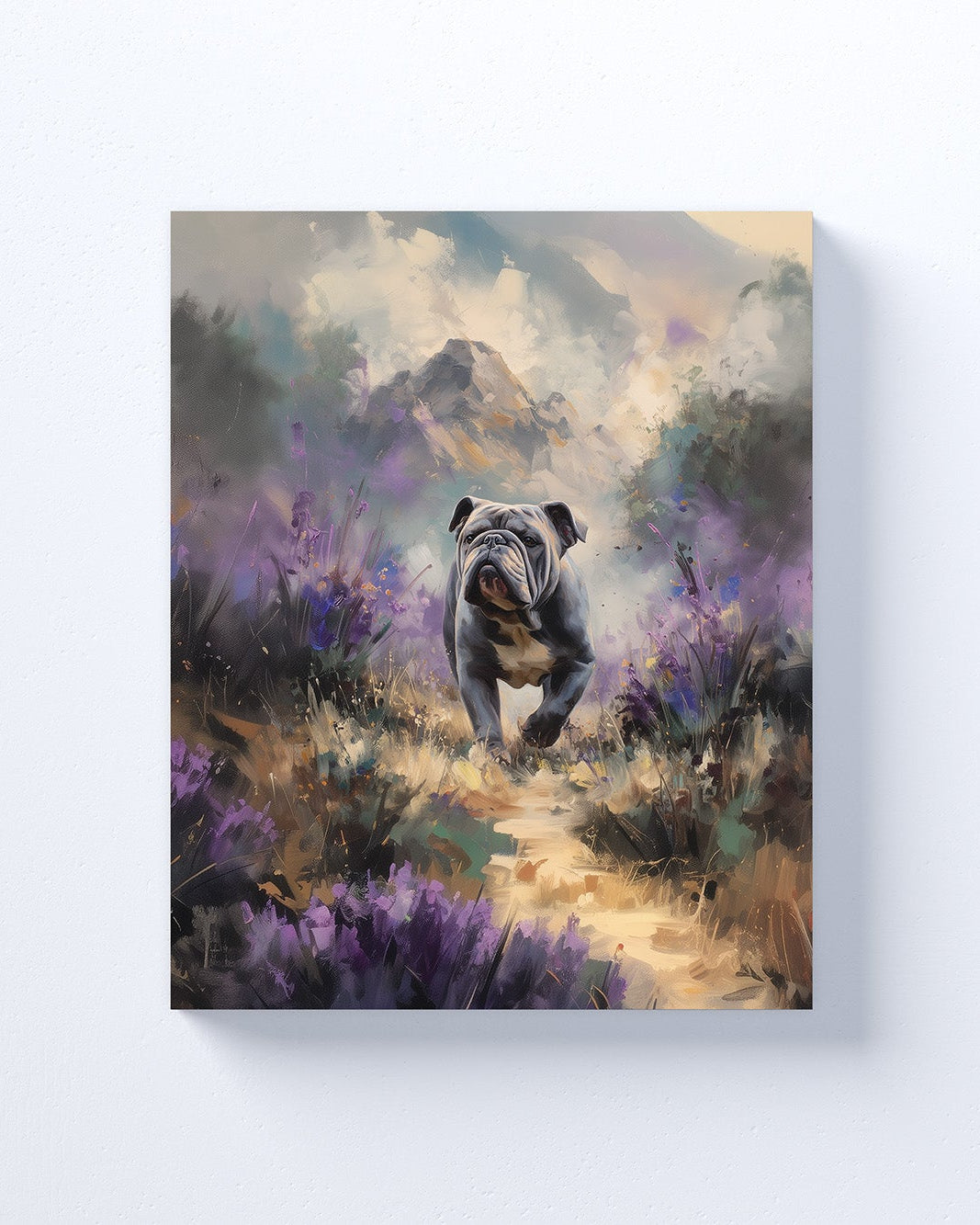 Dukedog Canvas or Poster Wall Art. Purple and Gold. Duke Dog 1