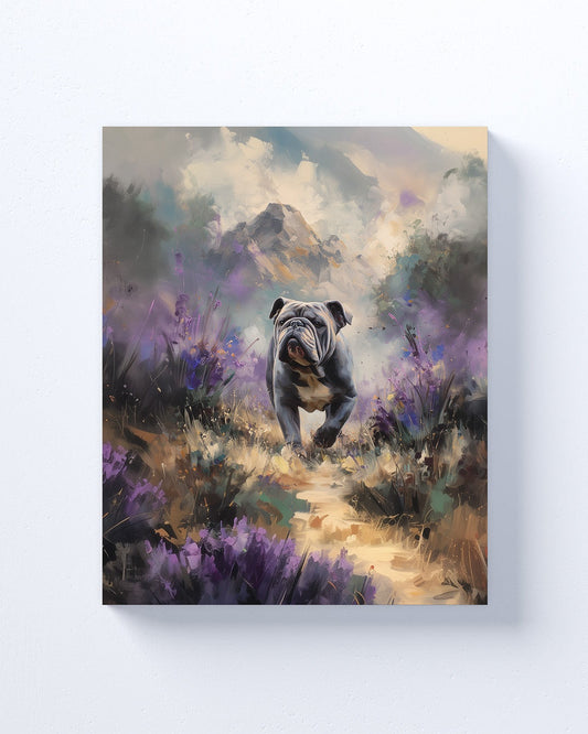 Dukedog Canvas or Poster Wall Art. Purple and Gold. Duke Dog 1