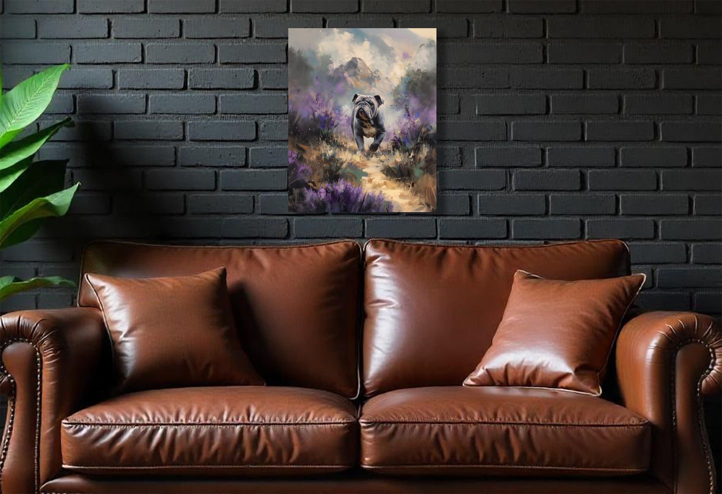 Dukedog Canvas or Poster Wall Art. Purple and Gold. Duke Dog 1