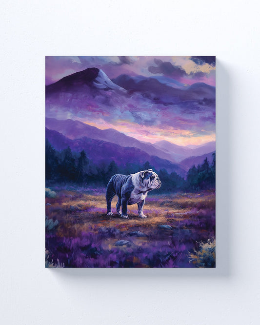 Dukedog Canvas or Poster Wall Art. Purple and Gold. Duke Dog 2