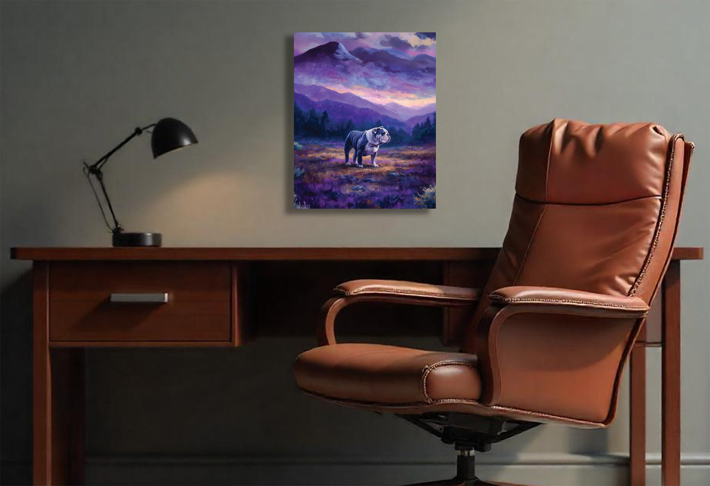 Dukedog Canvas or Poster Wall Art. Purple and Gold. Duke Dog 2