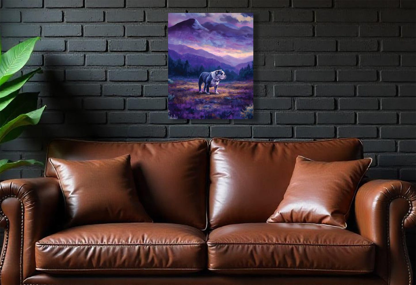 Dukedog Canvas or Poster Wall Art. Purple and Gold. Duke Dog 2