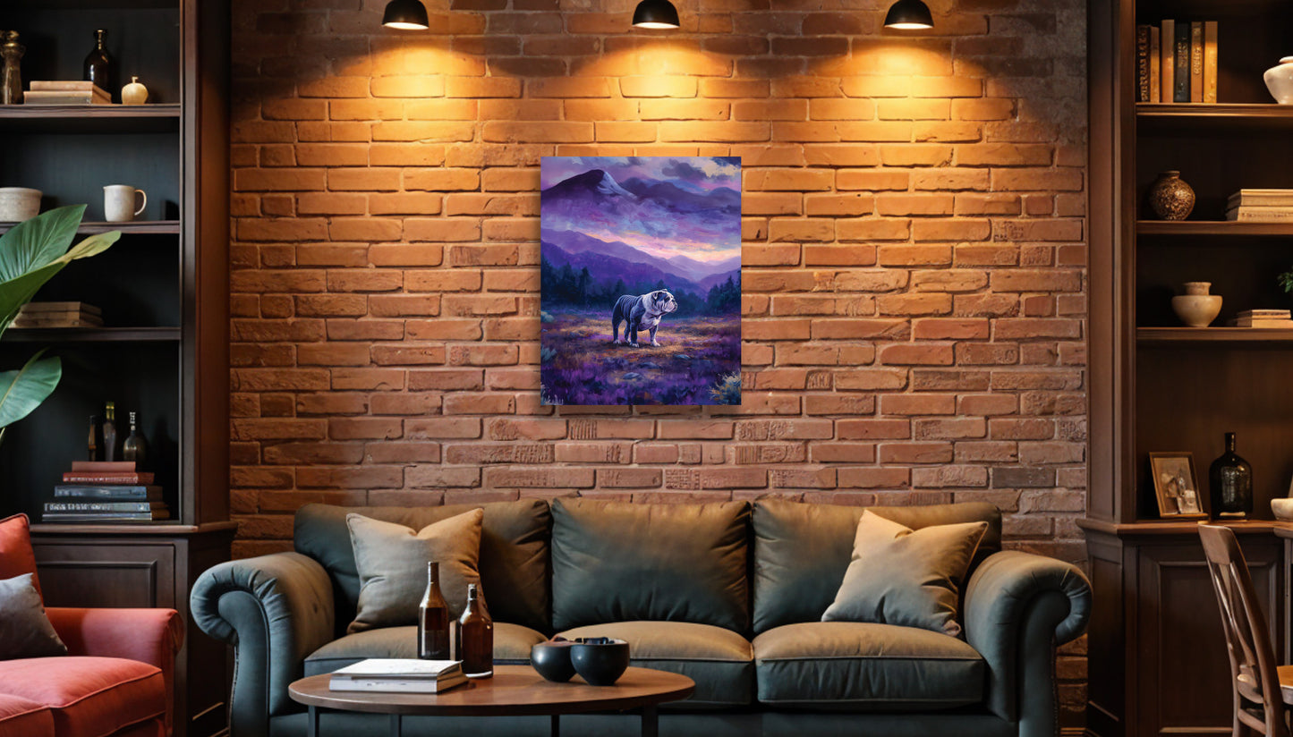 Dukedog Canvas or Poster Wall Art. Purple and Gold. Duke Dog 2