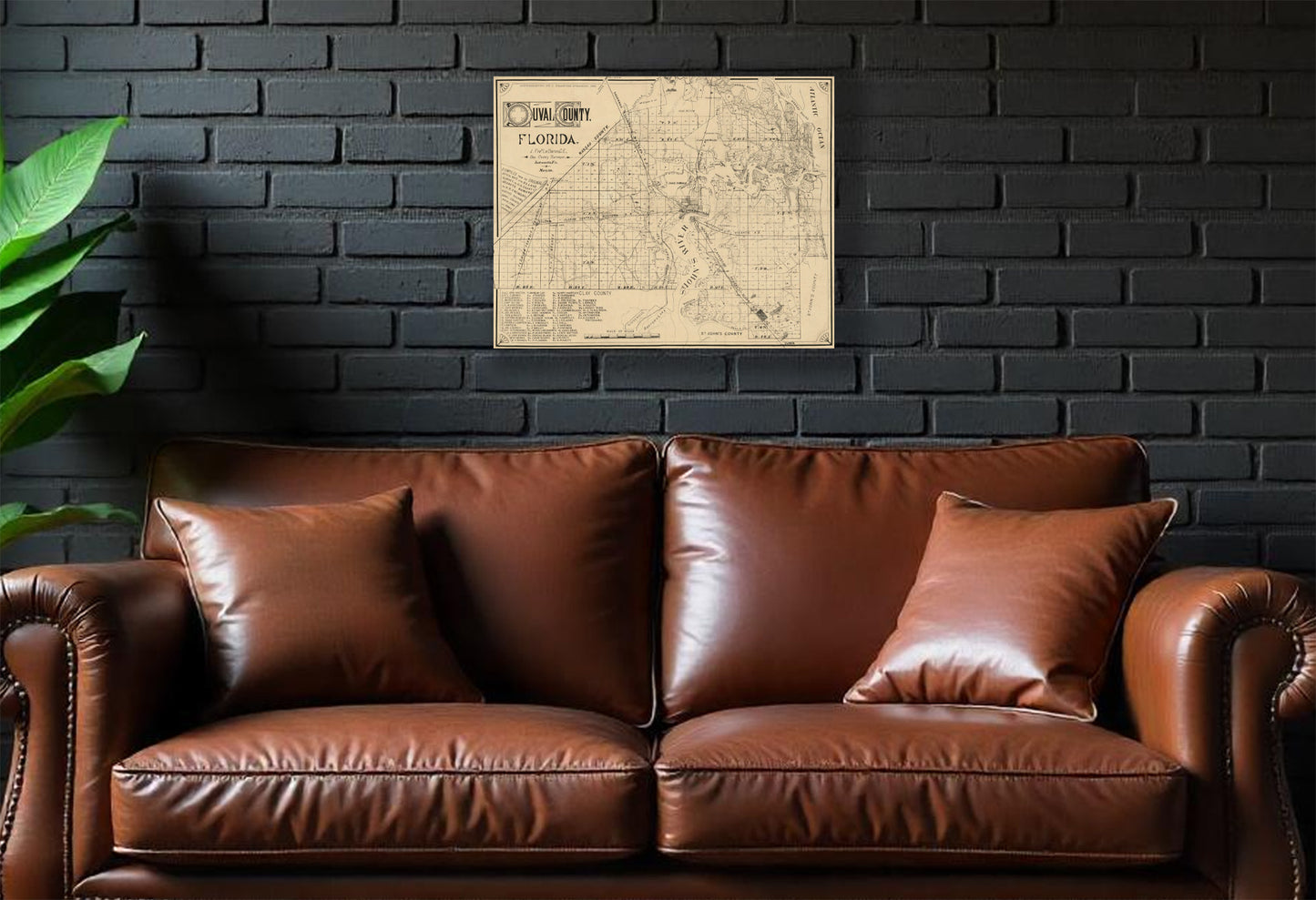 Map of Duval County, Florida in 1885 Canvas or Poster print.