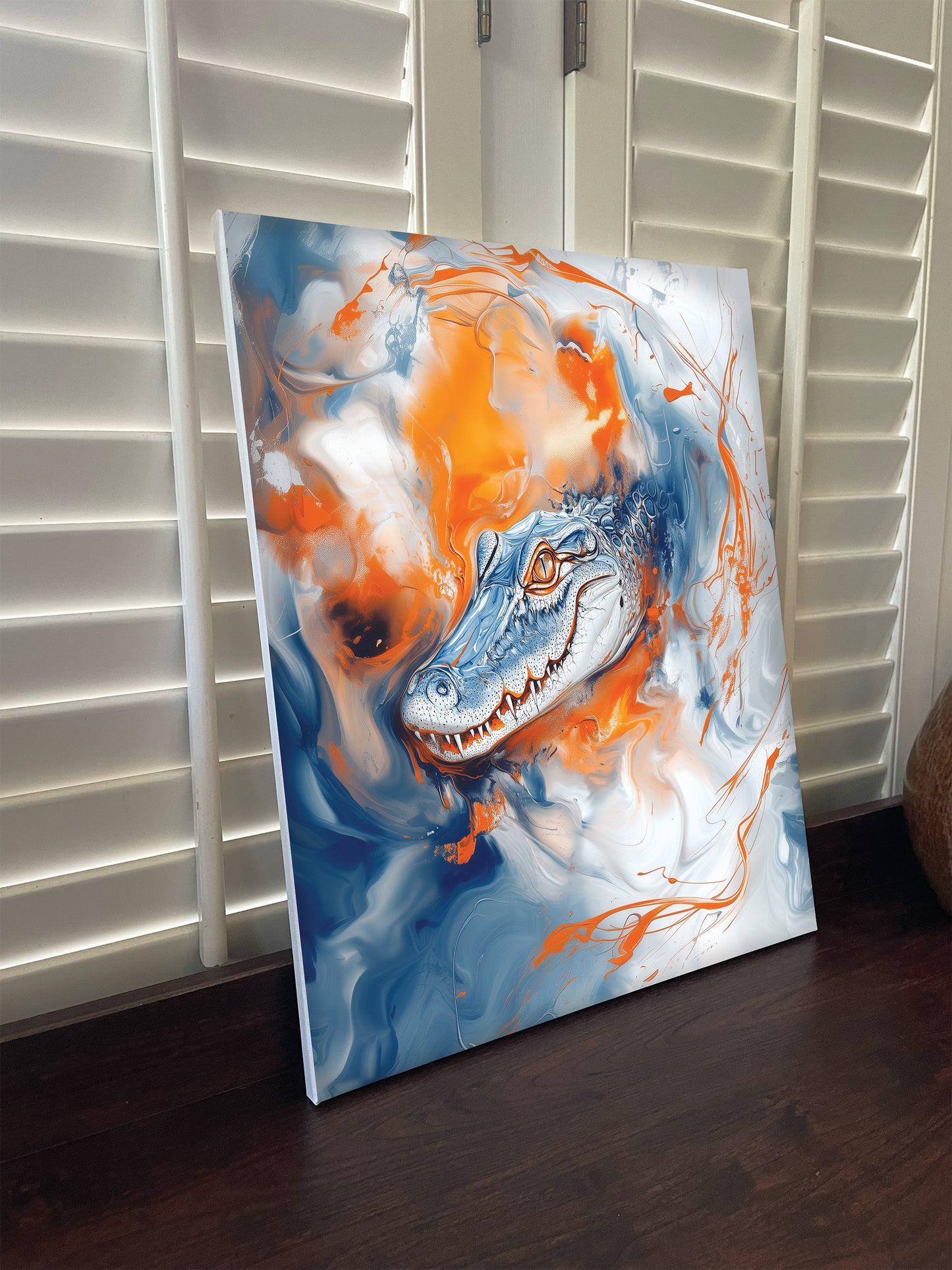 University of Florida Gators Inspired Canvas or Poster Wall Art. Orange and Blue, Gator 4