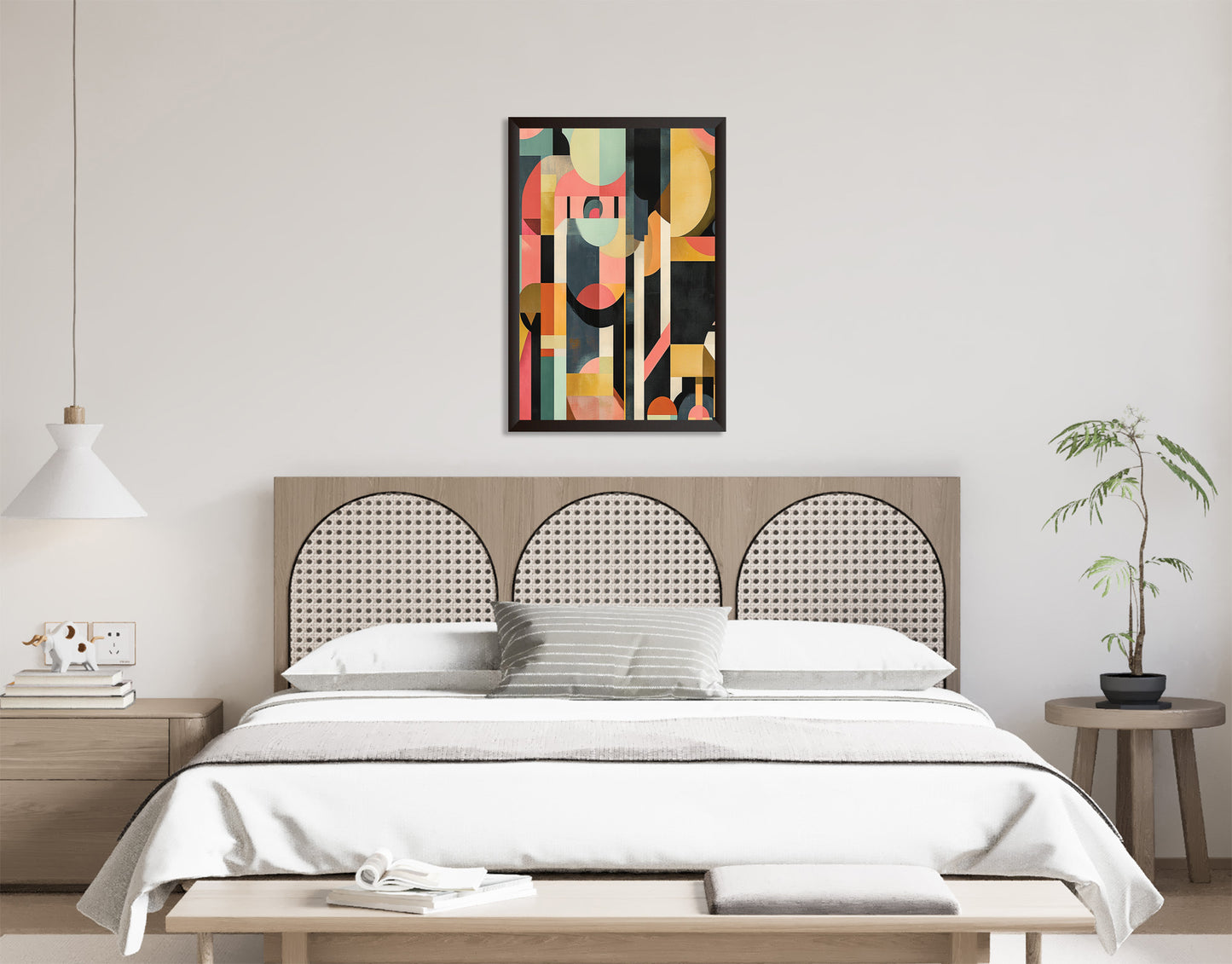 Frank Lloyd Wright inspired Mid Century Modern Geometric Shapes wall poster.