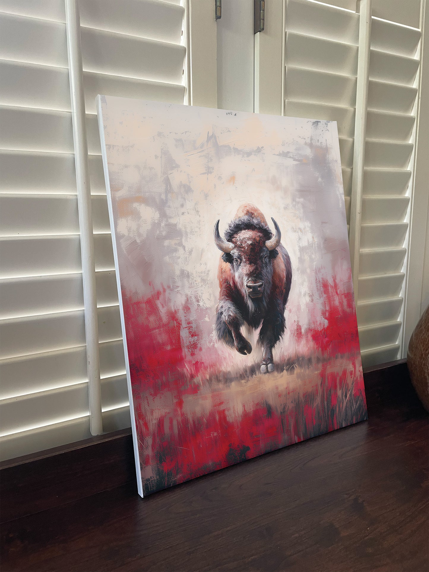 Hoosiers/Buffalo Inspired Canvas or Poster Wall Art. Crimson and Cream. Hoosiers 1